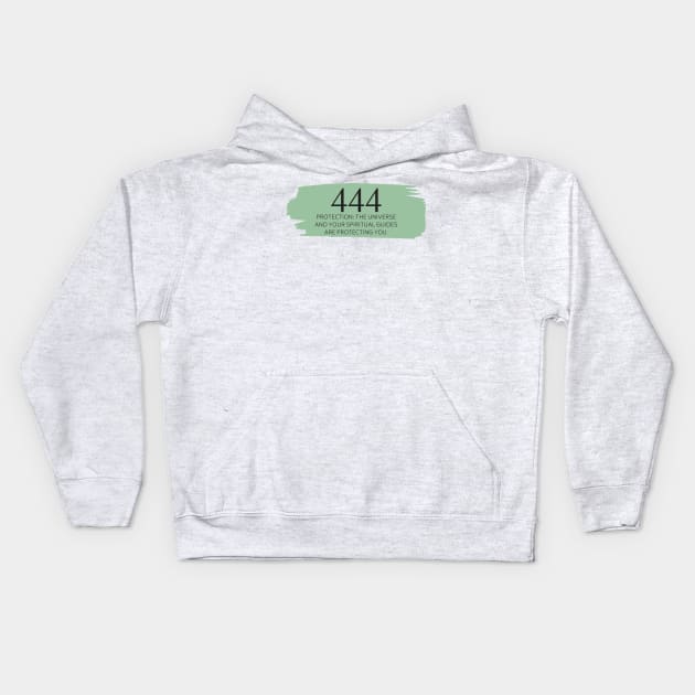 444 Angel Number green Kids Hoodie by anrockhi